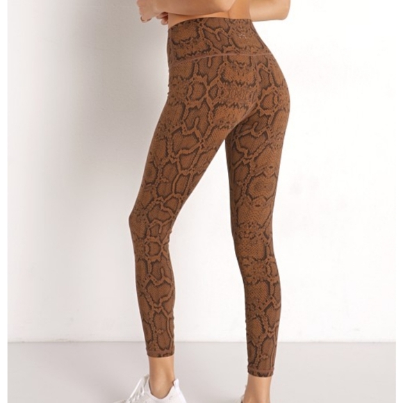 Varley Luna 25" Leggings Brown Burnt Snake Print Medium - Picture 14 of 16